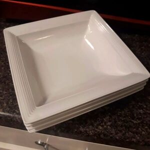 Steelite René Ozorio Restaurant Plates Sqare 7.25 Inches. Aura 3AA Set Of 6 Plts